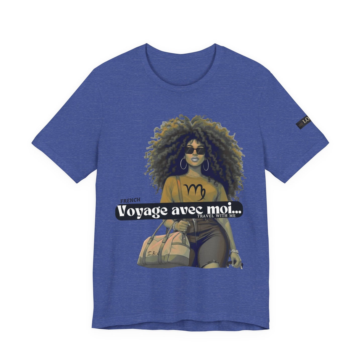 I.O.V-(Virgo) Voyage Avec Moi Afro Travel Girl Graphic Tee