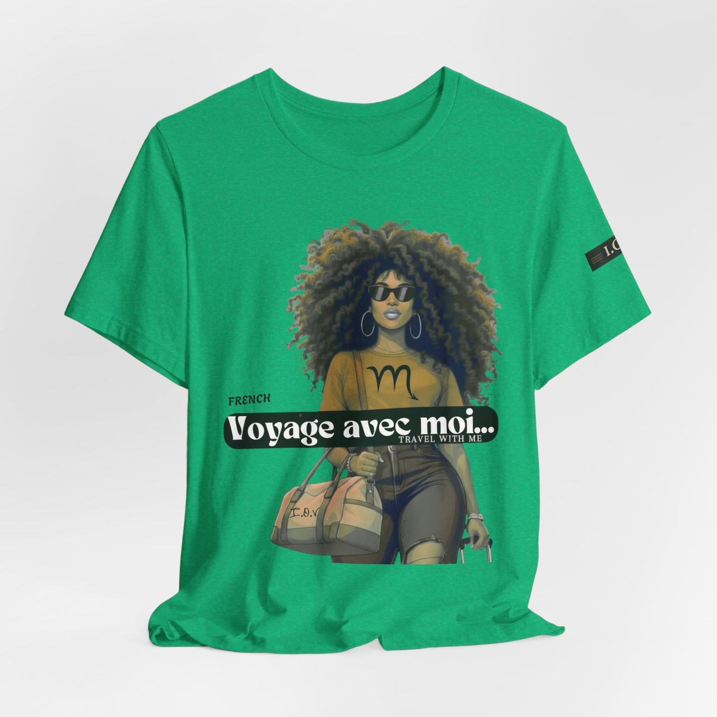 I.O.V-(Scorpio) Voyage Avec Moi Afro Travel Girl Graphic Tee