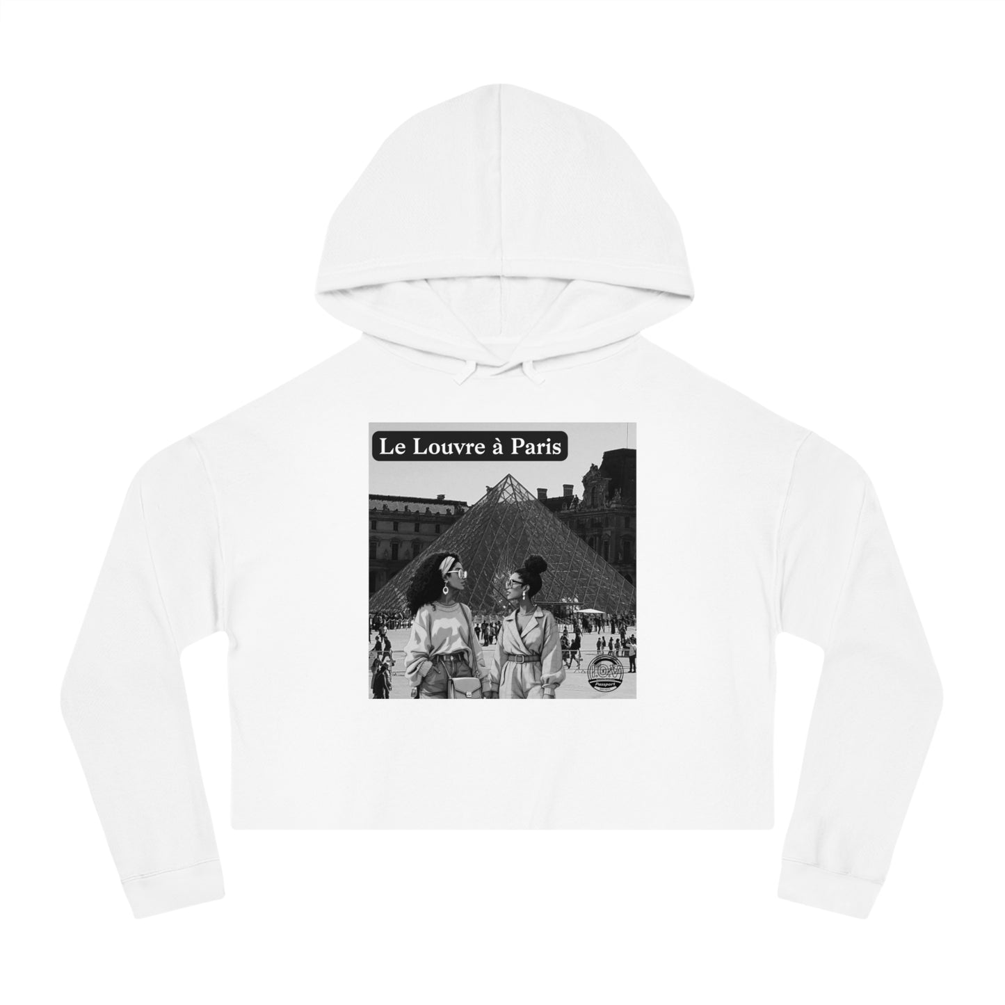 I.O.V (CDG) Le Louvre à Paris Vintage Photo Graphic Cropped Hoodie