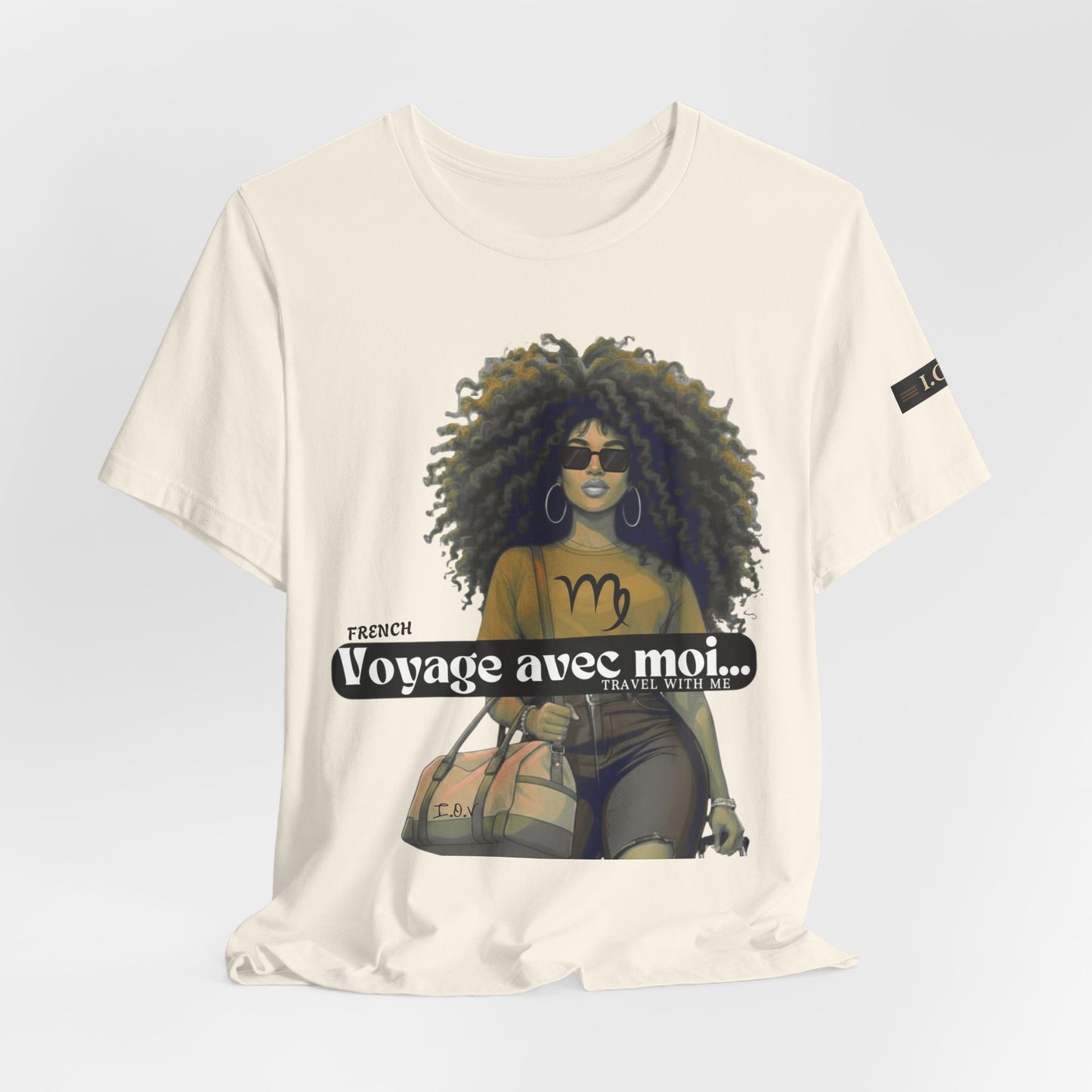 I.O.V-(Virgo) Voyage Avec Moi Afro Travel Girl Graphic Tee