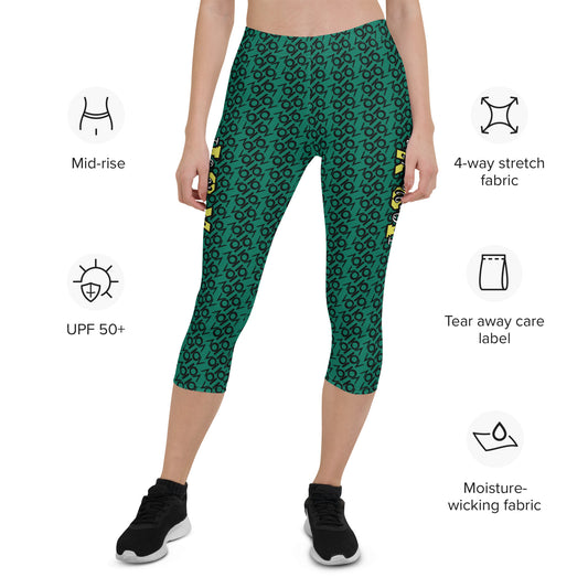 I.O.V-SPS23 Tropical Green Capri Leggings