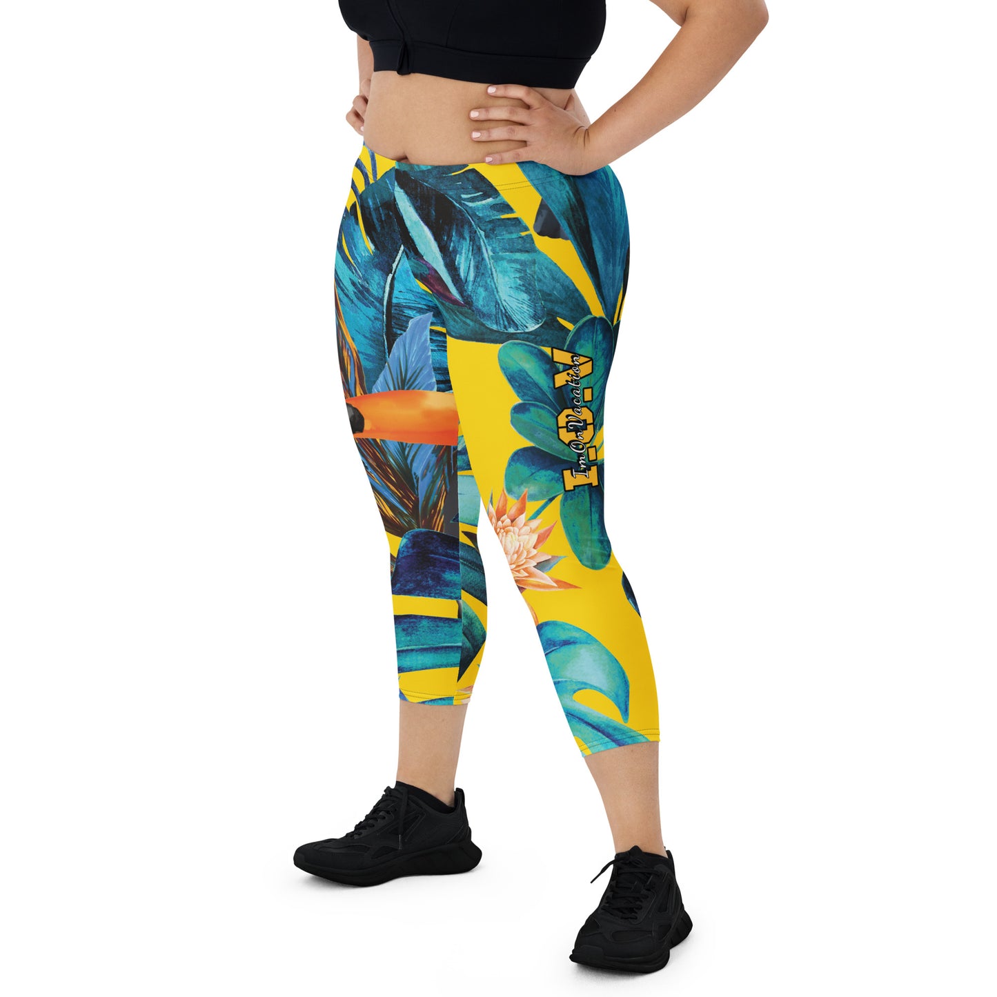 I.O.V-SPS23 Tropics Yellow Capri Leggings