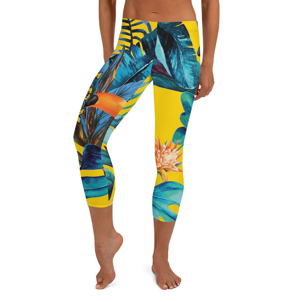 I.O.V-SPS23 Tropics Yellow Capri Leggings