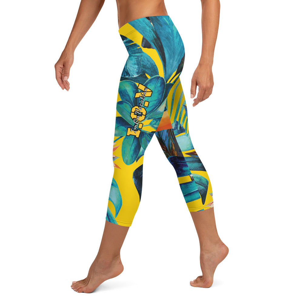 I.O.V-SPS23 Tropics Yellow Capri Leggings