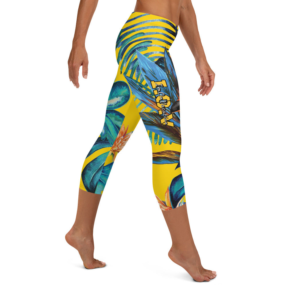 I.O.V-SPS23 Tropics Yellow Capri Leggings