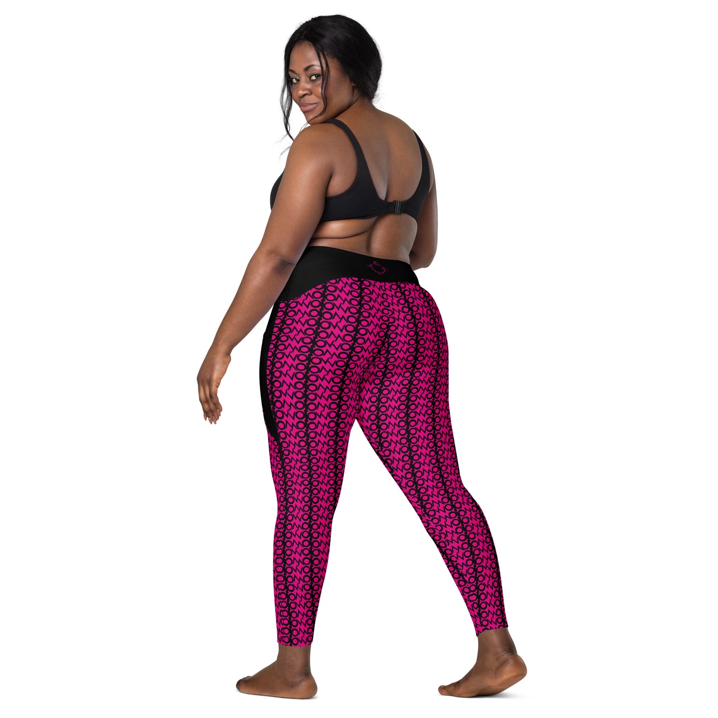 I.O.V-SPS23 Pink Abstract Leggings with pockets