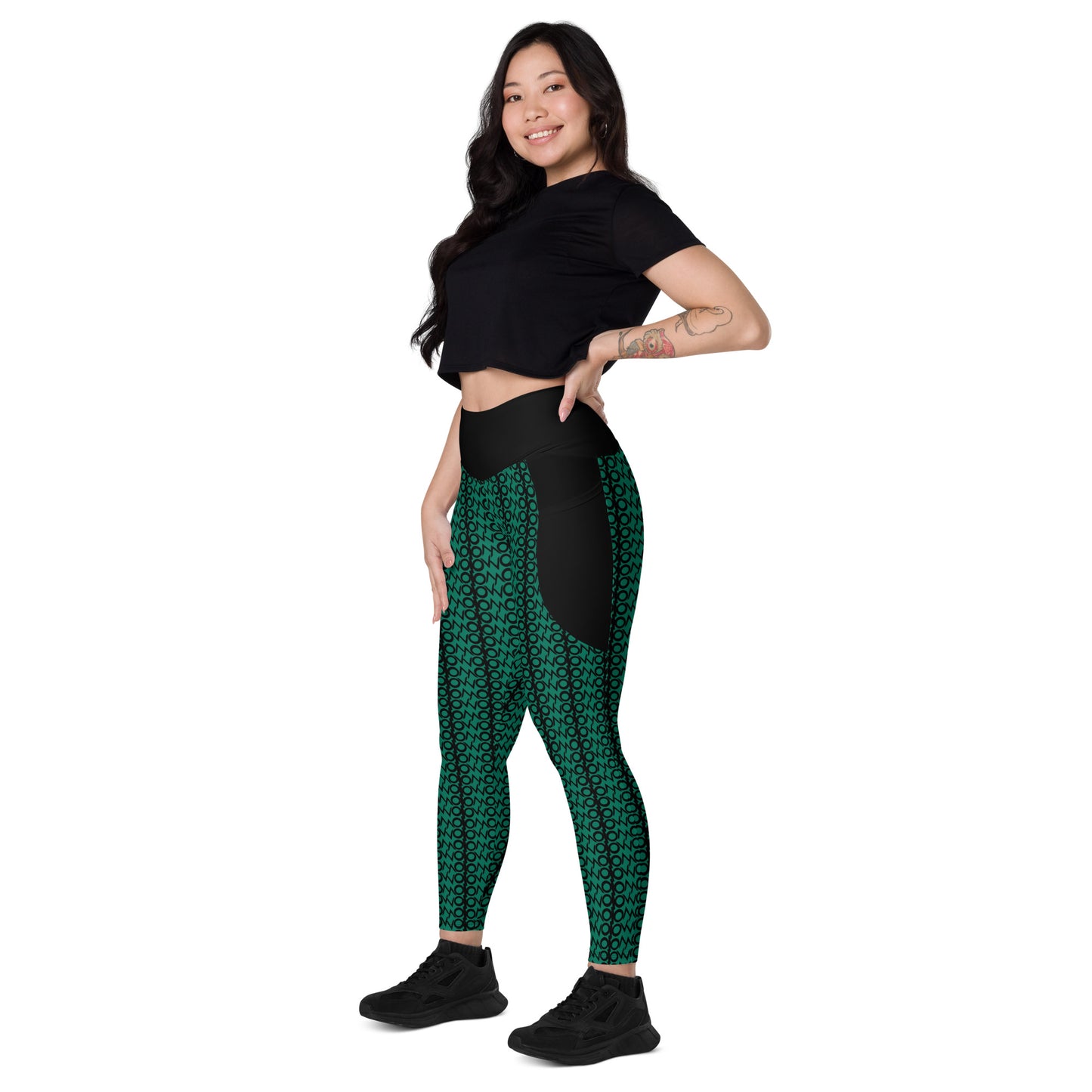 I.O.V-SPS23 Tropical Green Leggings with pockets