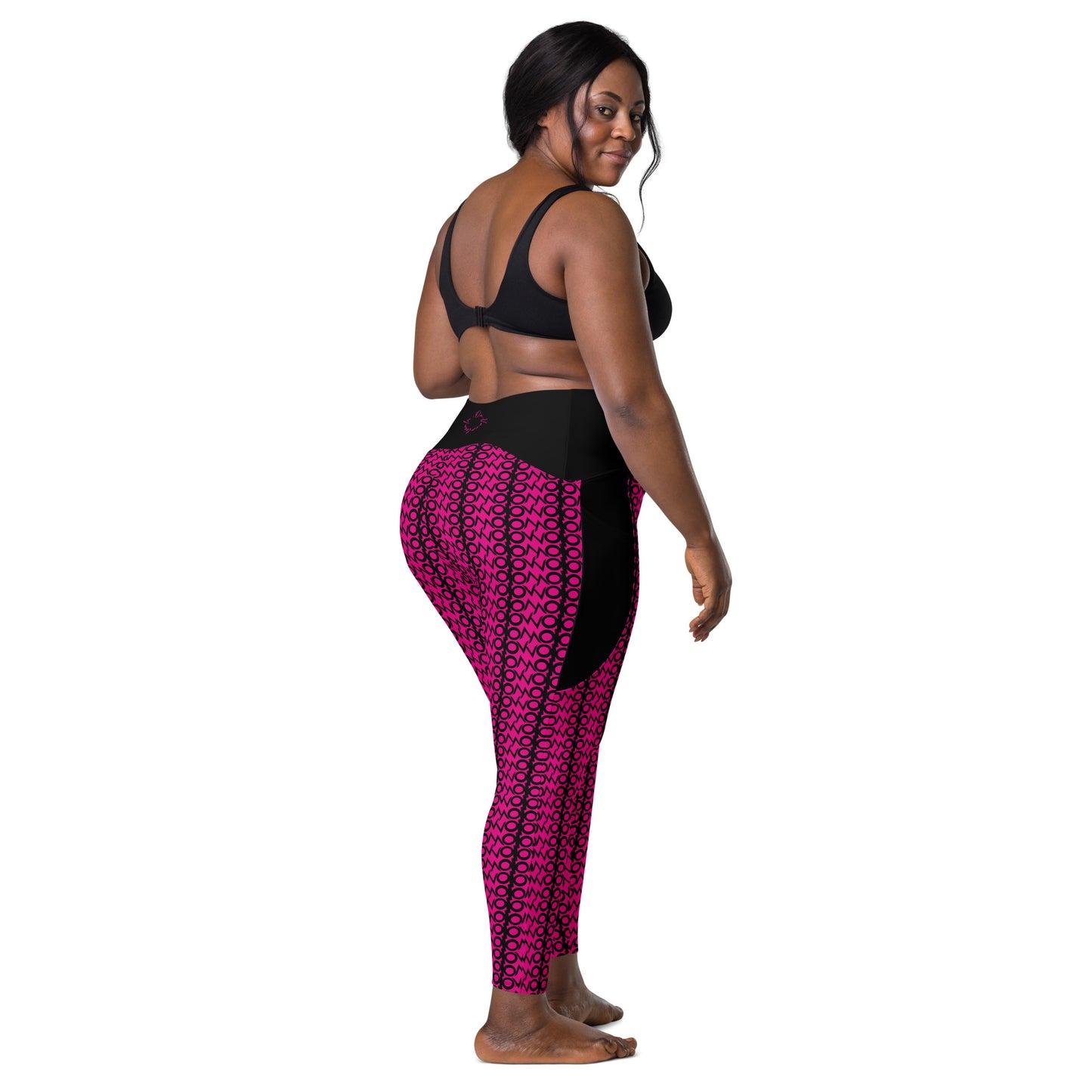 I.O.V-SPS23 Pink Abstract Leggings with pockets