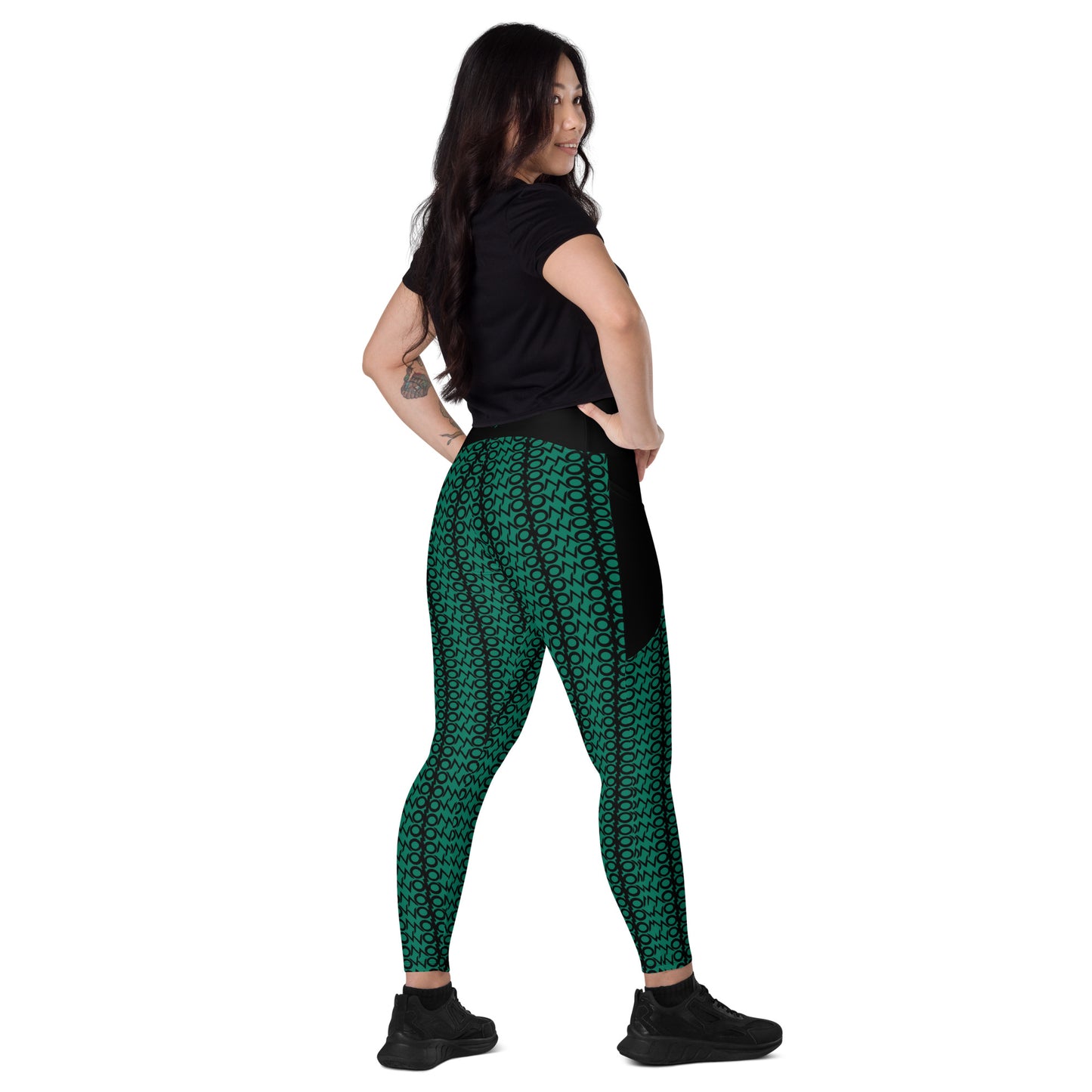 I.O.V-SPS23 Tropical Green Leggings with pockets