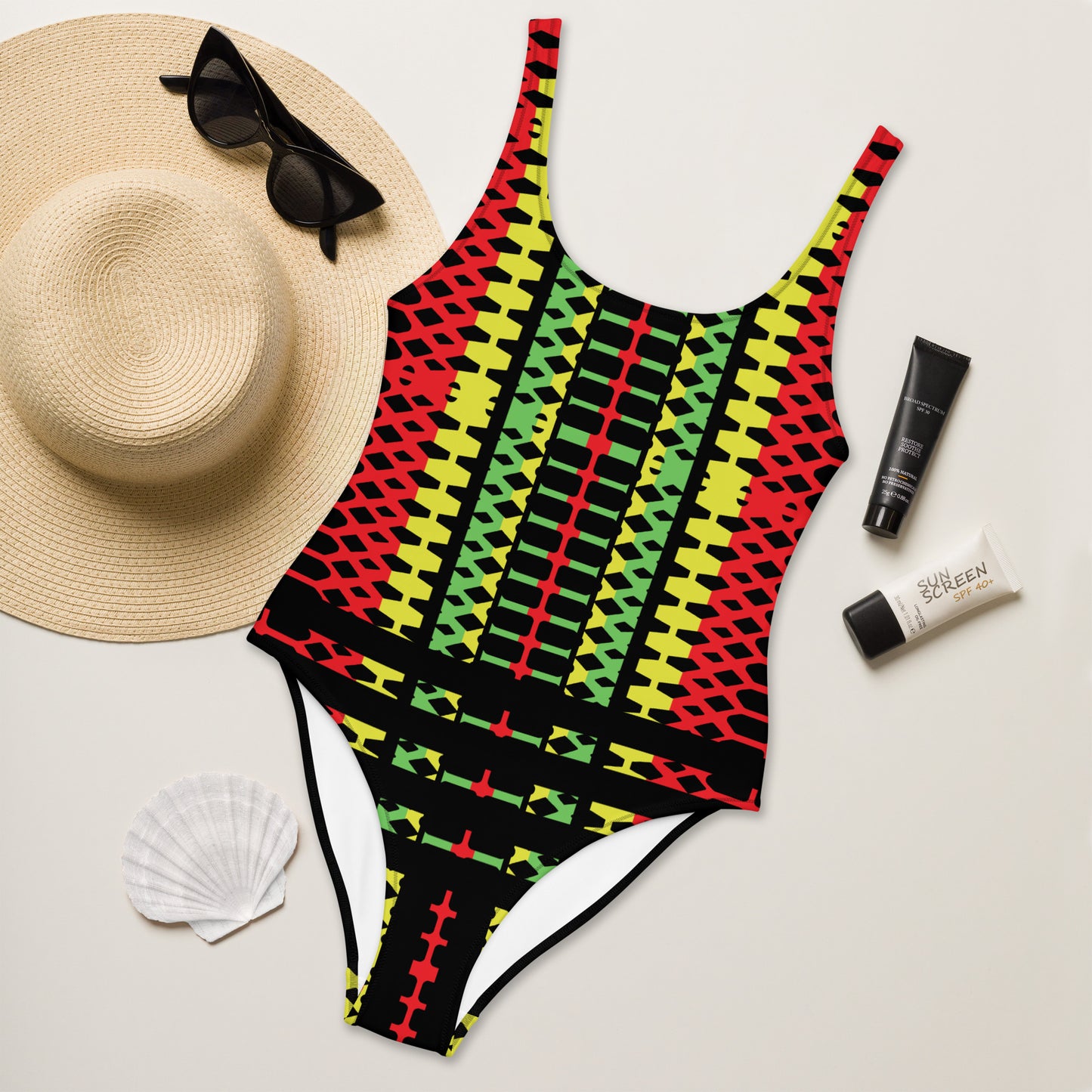 I.O.V-SPS23 Colormix RYG One-Piece Swimsuit