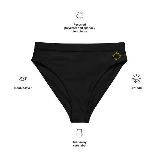 I.O.V-SPS23 Black Recycled high-waisted bikini bottom