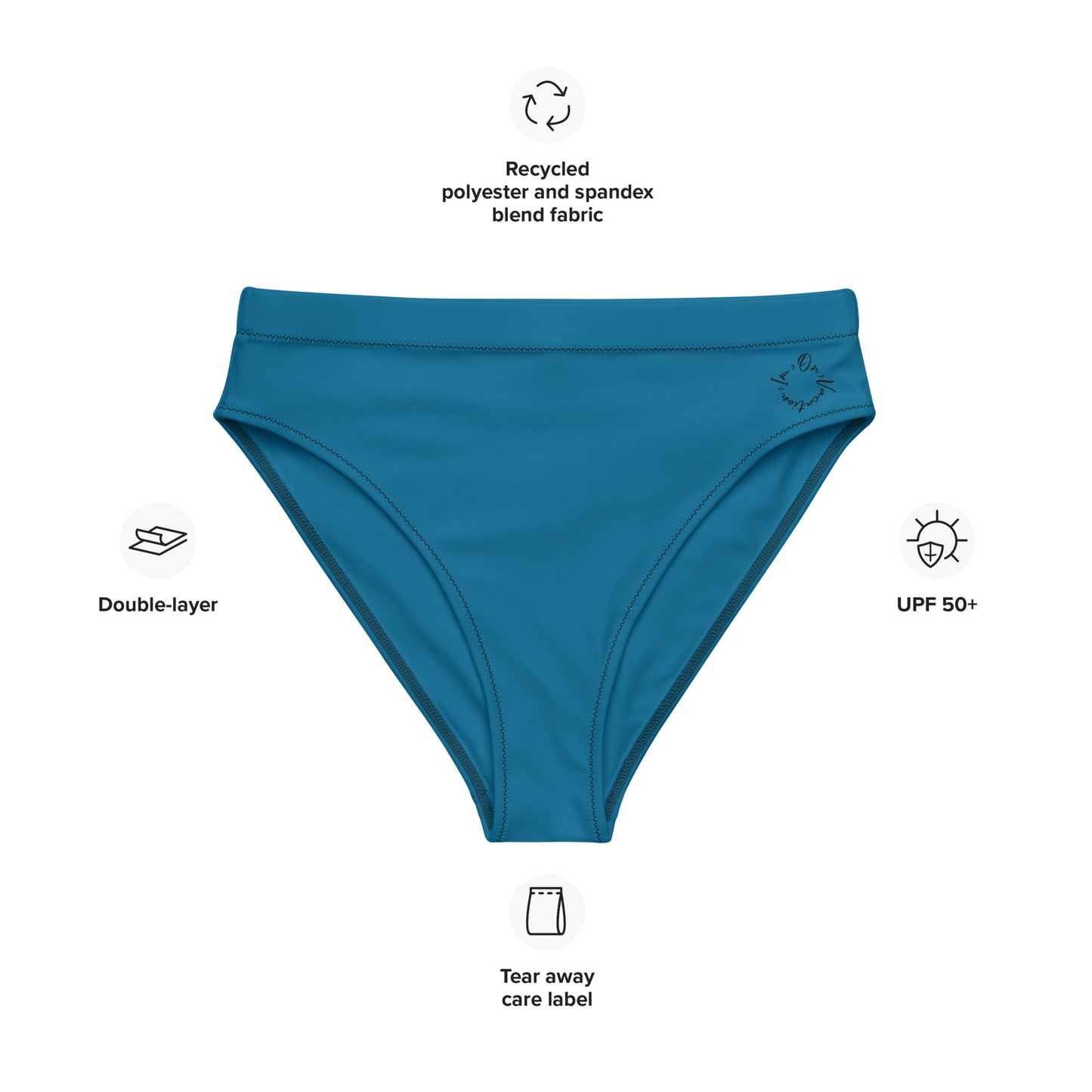 I.O.V-SPS23 Blue Recycled high-waisted bikini bottom