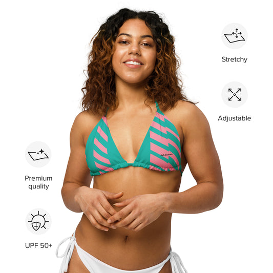 I.O.V-SPS24 P&G All-over print recycled string bikini top