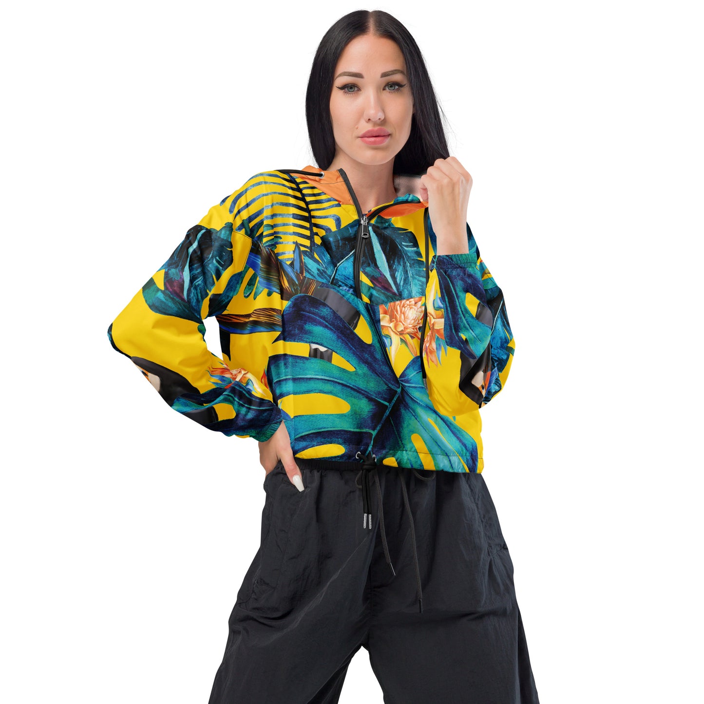 I.O.V-SPS23 Tropics Yellow Women’s cropped windbreaker